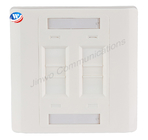 Bahan ABS RJ45 4 Port Faceplate OutShielded Wall Outlet Faceplate